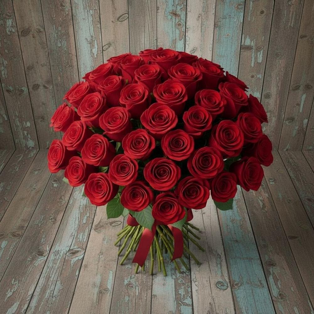 Букет 55 Красных роз Фридом в Нововоронеже