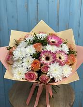 Букет цветов из:  Розы, Герберы и Хризантемы #REPLACE_PRED# Нововоронеже
