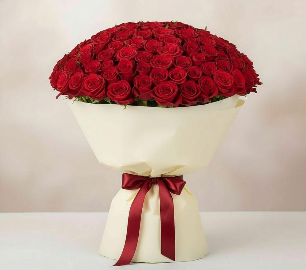 Букет 101 Красная роза Милано в Нововоронеже