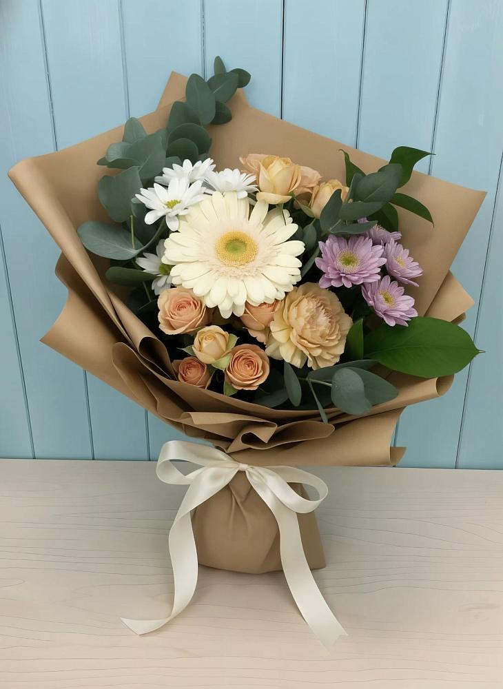Букет цветов из: Герберы и Хризантемы в Нововоронеже