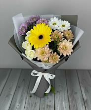 Букет цветов из:  Розы, Герберы и Хризантемы в Нововоронеже