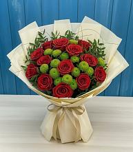 Букет цветов из:  Розы и Хризантемы в Нововоронеже