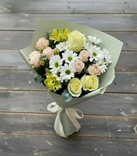 Букет цветов из:  Альстромерии, Розы и Хризантемы в Нововоронеже