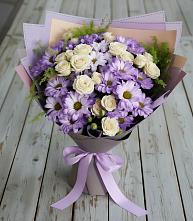 Букет цветов из:  Хризантемы и Розы в Нововоронеже